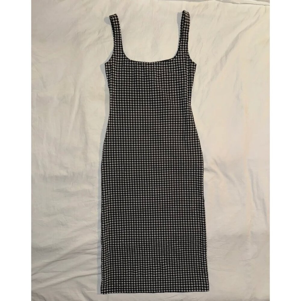 Maryam Nassir Zadeh Salma Dress Stretch in Black Gingham Size 2